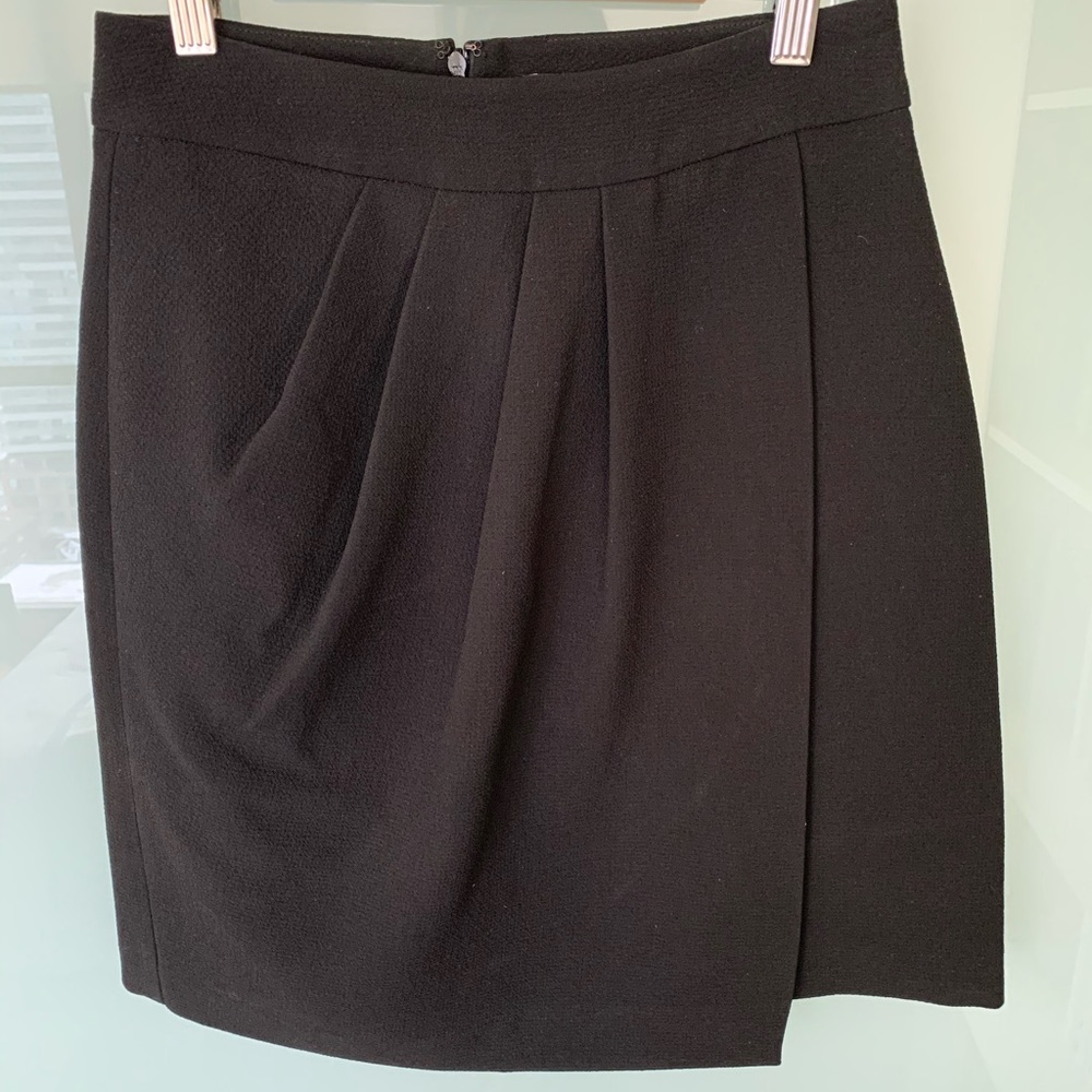 Club Monaco Black Faux Wrap Skirt